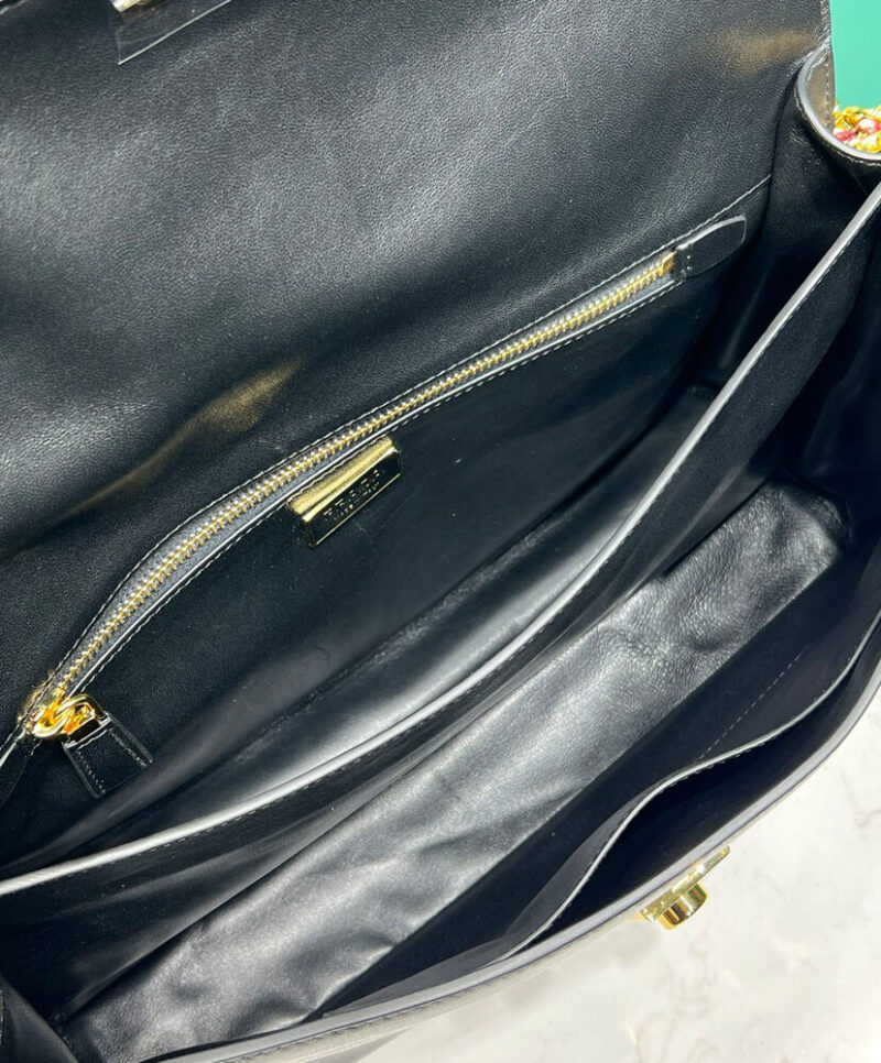 Prada Soft Sound Large Leather Shoulder Bag With Charms 1BD378 Black